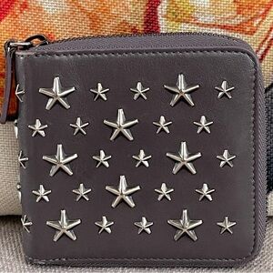 JIMMY CHOO Lawrence Star Studded leather wallet~She’s a beauty~💯Authentic~⭐️⭐️